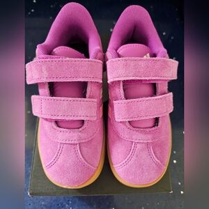 Girls Addias Pink Velcor Shoes Sz 9c